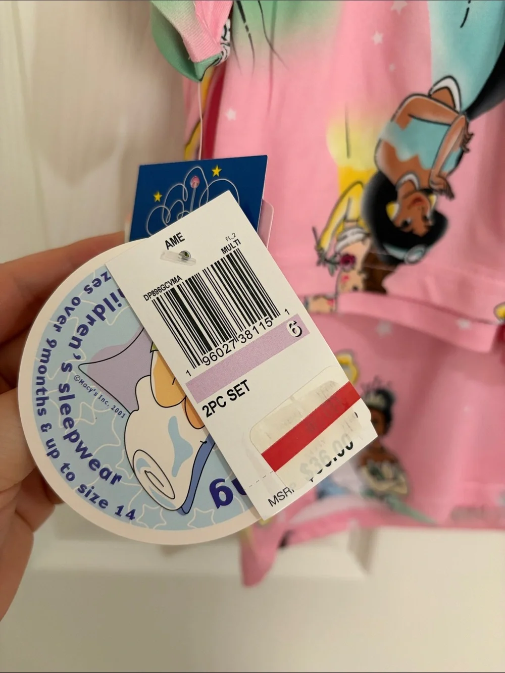 Disney princess Pink Girls Pajama Set